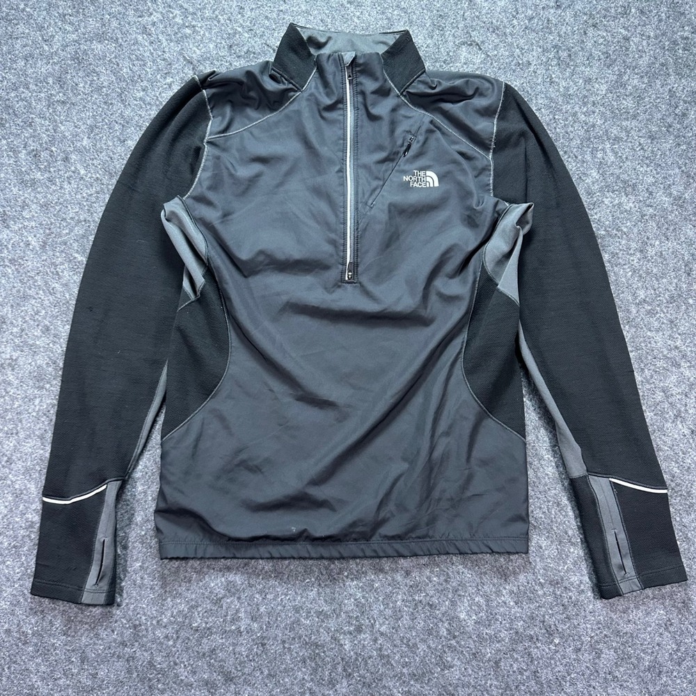 The North Face Mens Black Flight Series Hybrid Quarter Zip Pullover Small